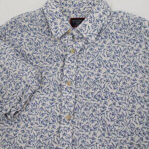 untuckit shirt men's medium cereza short sleeve button up floral linen casual